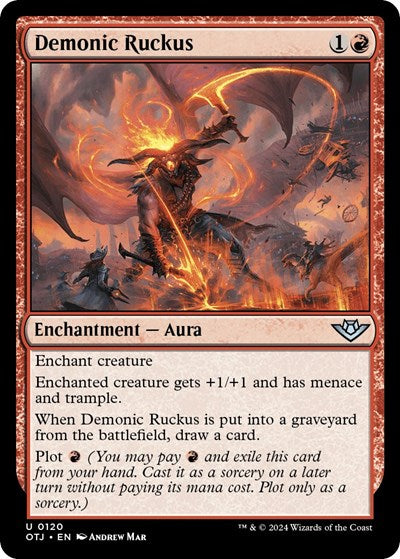 Demonic Ruckus (OTJ) #120 Uncommon (Moderately Played) Outlaws of Thunder Junction Magic: The Gathering: 2024