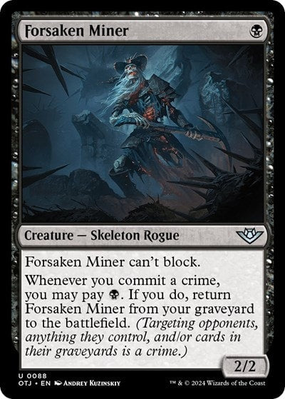 Forsaken Miner (OTJ) #88 Uncommon (Lightly Played) Outlaws of Thunder Junction Magic: The Gathering: 2024