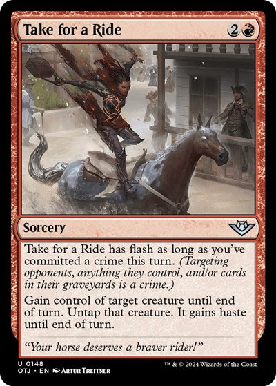 Take for a Ride (OTJ) #148 Uncommon (Lightly Played) Outlaws of Thunder Junction Magic: The Gathering: 2024