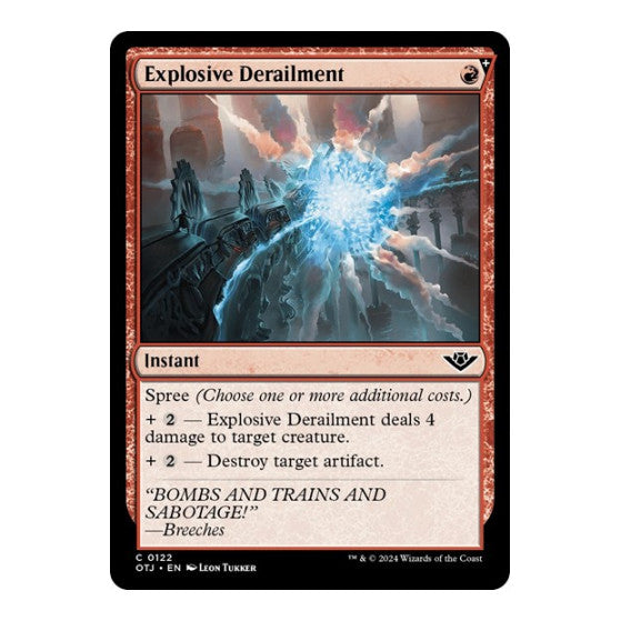 Explosive Derailment (OTJ) #122 Common Outlaws of Thunder Junction Magic: The Gathering: 2024