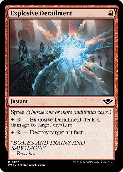 Explosive Derailment (OTJ) #122 Common (Lightly Played) Outlaws of Thunder Junction Magic: The Gathering: 2024