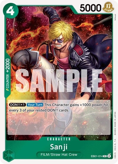 Sanji (EB-01) #EB01-014 Rare (Foil Lightly Played) Extra Booster: Memorial Collection One Piece Card Game: 2024