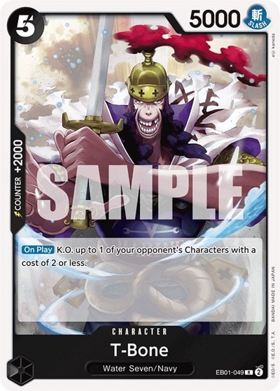 T-Bone (EB-01) #EB01-049 Rare (Foil Lightly Played) Extra Booster: Memorial Collection One Piece Card Game: 2024