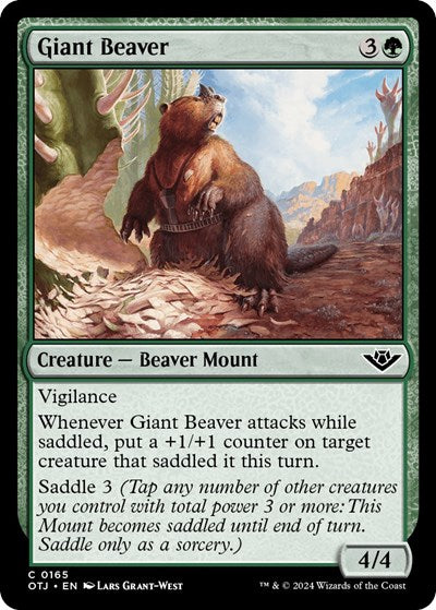 Giant Beaver (OTJ) #165 Common (Lightly Played) Outlaws of Thunder Junction Magic: The Gathering: 2024