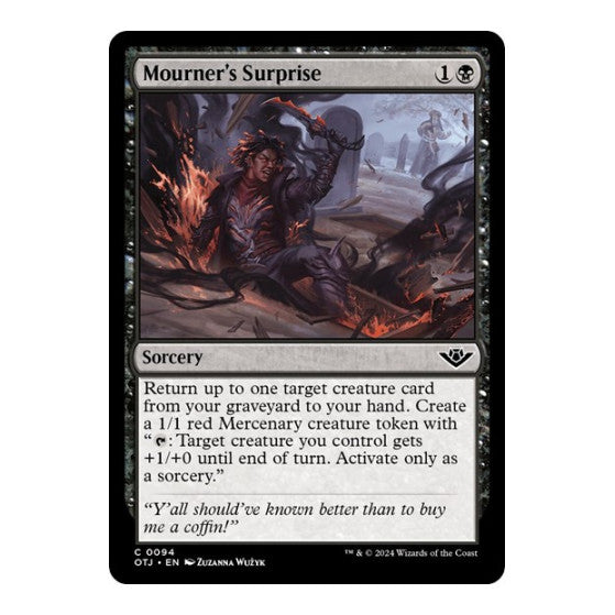 Mourners Surprise (OTJ) #94 Common Outlaws of Thunder Junction Magic: The Gathering: 2024