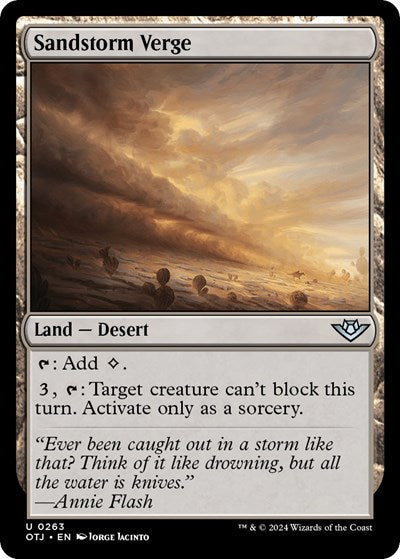 Sandstorm Verge (OTJ) #263 Uncommon (Lightly Played) Outlaws of Thunder Junction Magic: 2024