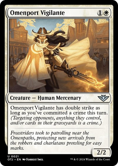 Omenport Vigilante (OTJ) #21 Uncommon (Lightly Played) Outlaws of Thunder Junction Magic: The Gathering: 2024