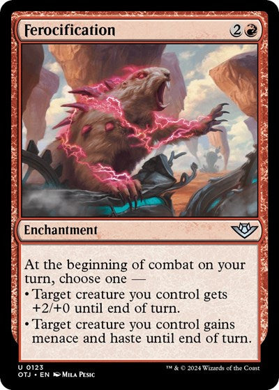 Ferocification (OTJ) #123 Uncommon (Lightly Played) Outlaws of Thunder Junction Magic: The Gathering: 2024
