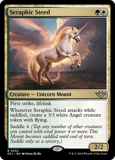 Seraphic Steed (OTJ) #232 Rare (Lightly Played) Outlaws of Thunder Junction Magic: The Gathering: 2024