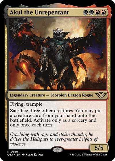 Akul the Unrepentant (OTJ) #189 Rare (Lightly Played) Outlaws of Thunder Junction Magic: The Gathering: 2024