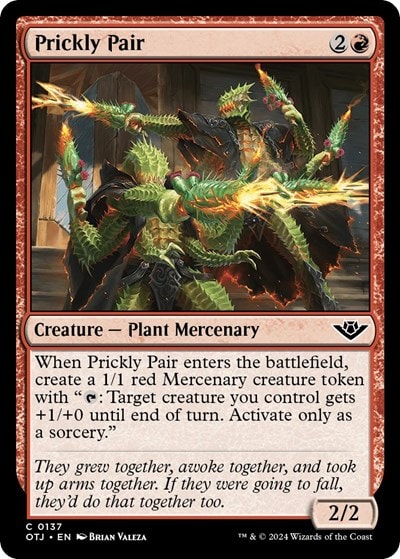 Prickly Pair (OTJ) #137 Common (Lightly Played) Outlaws of Thunder Junction Magic: The Gathering: 2024