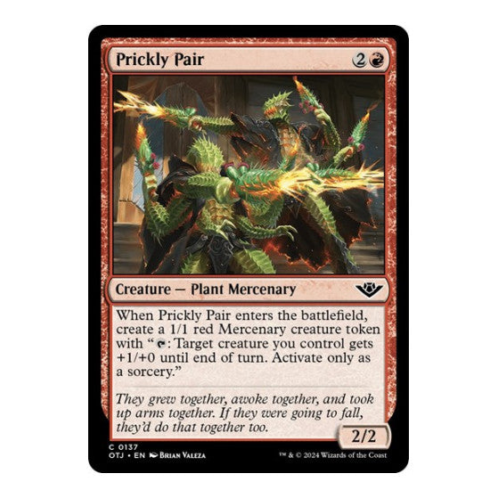 Prickly Pair (OTJ) #137 Common (Lightly Played) Outlaws of Thunder Junction Magic: The Gathering: 2024