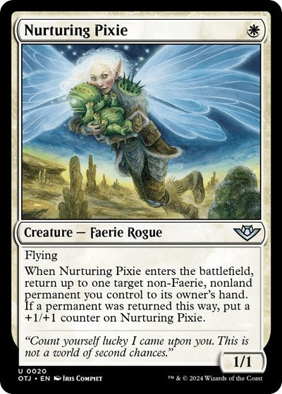 Nurturing Pixie (OTJ) #20 Uncommon (Foil Near Mint) Outlaws of Thunder Junction Magic: The Gathering: 2024
