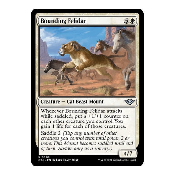 Bounding Felidar (OTJ) #5 Uncommon (Lightly Played) Outlaws of Thunder Junction Magic: The Gathering: 2024