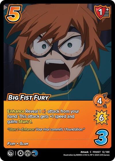 Big Fist Fury (MHA7) #12/180 Common (Lightly Played) UniVersus: My Hero Academia: Girl Power UniVersus: 2024