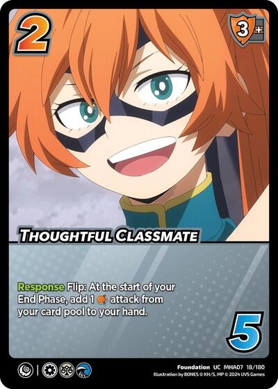 Thoughtful Classmate (MHA7) #18/180 Uncommon (Near Mint) UniVersus: My Hero Academia: Girl Power UniVersus: 2024