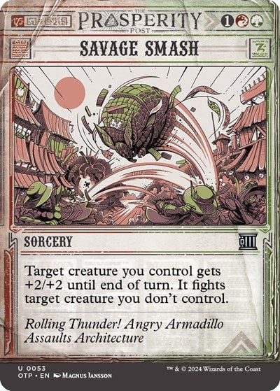 Savage Smash (OTP) #53 Uncommon (Lightly Played) Outlaws of Thunder Junction: Breaking News Magic: The Gathering: 2024
