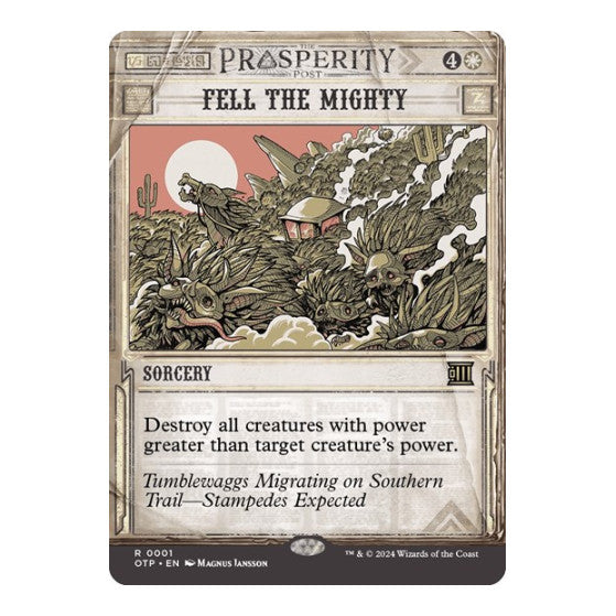 Fell the Mighty (OTP) #1 Rare (Lightly Played) Outlaws of Thunder Junction: Breaking News Magic: The Gathering: 2024