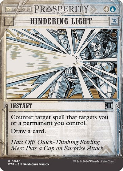 Hindering Light (OTP) #46 Uncommon (Lightly Played) Outlaws of Thunder Junction: Breaking News Magic: The Gathering: 2024