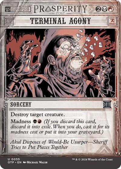 Terminal Agony (OTP) #55 Uncommon (Lightly Played) Outlaws of Thunder Junction: Breaking News Magic: The Gathering: 2024