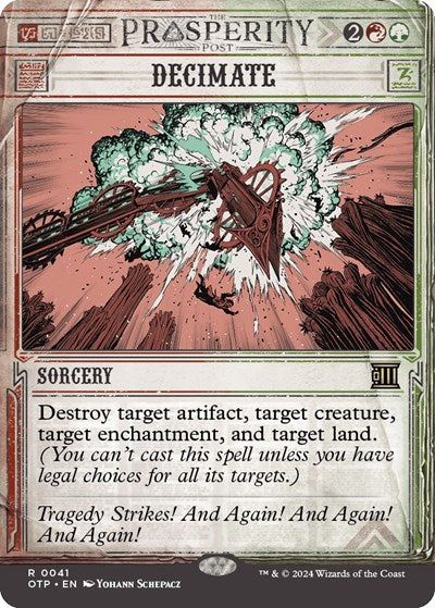 Decimate (OTP) #41 Rare (Lightly Played) Outlaws of Thunder Junction: Breaking News Magic: The Gathering: 2024