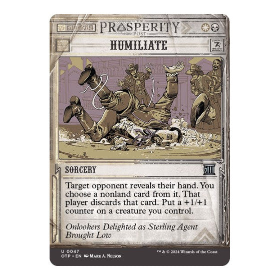 Humiliate (OTP) #47 Uncommon (Lightly Played) Outlaws of Thunder Junction: Breaking News Magic: The Gathering: 2024