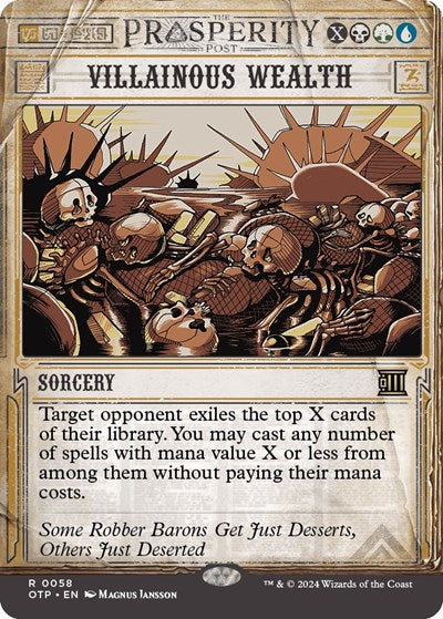 Villainous Wealth (OTP) #58 Rare (Near Mint) Outlaws of Thunder Junction: Breaking News Magic: The Gathering: 2024