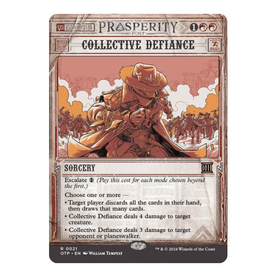 Collective Defiance (OTP) #21 Rare (Lightly Played) Outlaws of Thunder Junction: Breaking News Magic: The Gathering: 2024