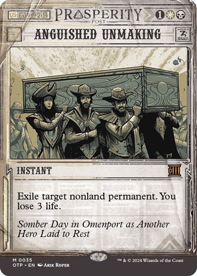 Anguished Unmaking (OTP) #35 Mythic Rare (Lightly Played) Outlaws of Thunder Junction: Breaking News Magic: The Gathering: 2024