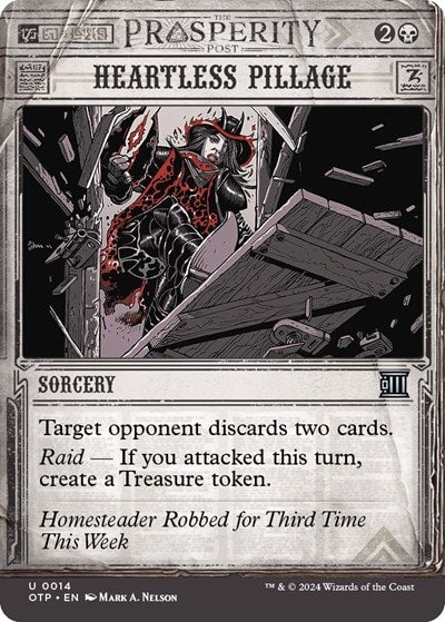 Heartless Pillage (OTP) #14 Uncommon (Lightly Played) Outlaws of Thunder Junction: Breaking News Magic: The Gathering: 2024