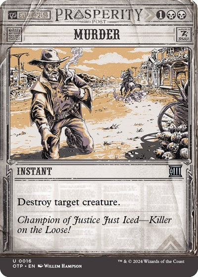 Murder (OTP) #16 Uncommon (Lightly Played) Outlaws of Thunder Junction: Breaking News Magic: The Gathering: 2024