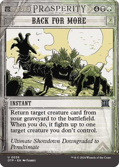 Back for More (OTP) #36 Uncommon (Lightly Played) Outlaws of Thunder Junction: Breaking News Magic: The Gathering: 2024