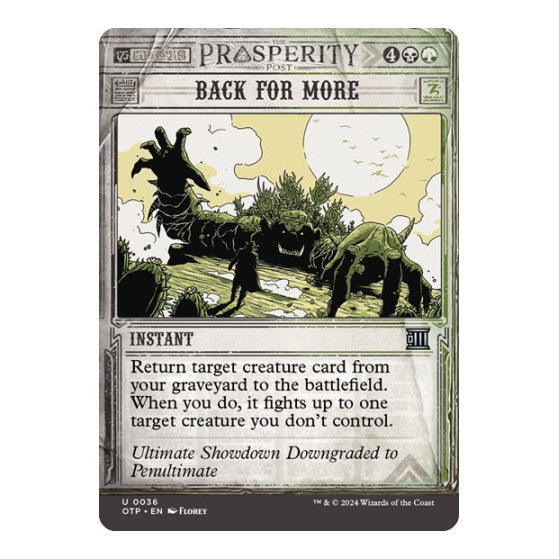 Back for More (OTP) #36 Uncommon (Lightly Played) Outlaws of Thunder Junction: Breaking News Magic: The Gathering: 2024