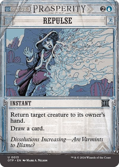 Repulse (OTP) #13 Uncommon (Lightly Played) Outlaws of Thunder Junction: Breaking News Magic: The Gathering: 2024