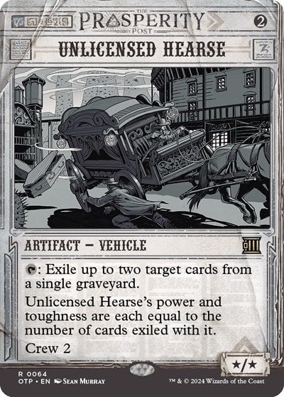 Unlicensed Hearse (OTP) #64 Rare (Lightly Played) Outlaws of Thunder Junction: Breaking News Magic: The Gathering: 2024