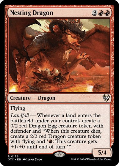 Nesting Dragon (OTC) #176 Rare (Lightly Played) Commander: Outlaws of Thunder Junction Magic: 2024