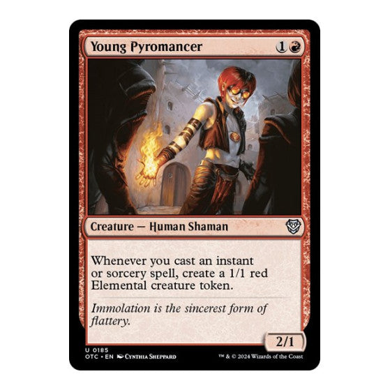Young Pyromancer (OTC) #185 Uncommon (Lightly Played) Commander: Outlaws of Thunder Junction Magic: The Gathering: 2024
