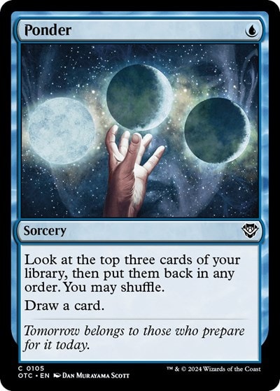 Ponder (OTC) #105 Common (Lightly Played) Commander: Outlaws of Thunder Junction Magic: The Gathering: 2024