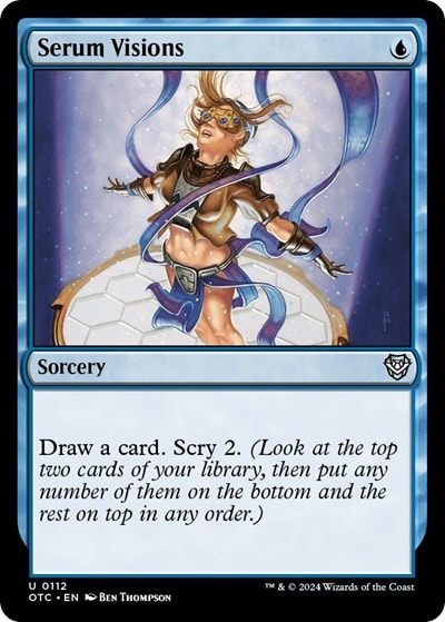 Serum Visions (OTC) #112 Uncommon (Lightly Played) Commander: Outlaws of Thunder Junction Magic: The Gathering: 2024