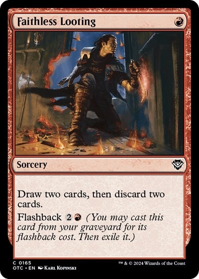 Faithless Looting (OTC) #165 Common (Lightly Played) Commander: Outlaws of Thunder Junction Magic: The Gathering: 2024