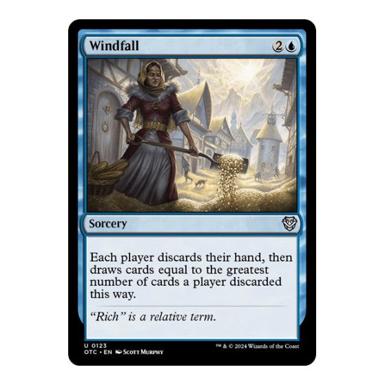 Windfall (OTC) #123 Uncommon (Lightly Played) Commander: Outlaws of Thunder Junction Magic: The Gathering: 2024