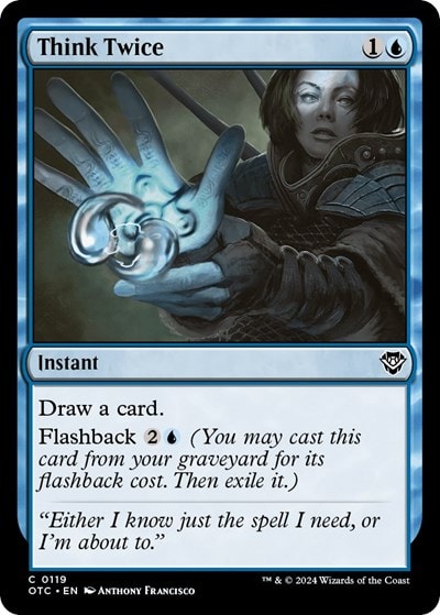 Think Twice (OTC) #119 Common (Lightly Played) Commander: Outlaws of Thunder Junction Magic: The Gathering: 2024