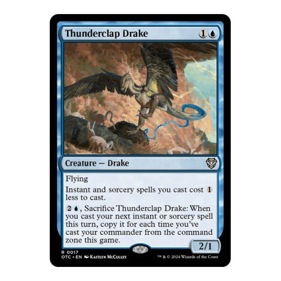Thunderclap Drake (OTC) #17 Rare (Lightly Played) Commander: Outlaws of Thunder Junction Magic: The Gathering: 2024