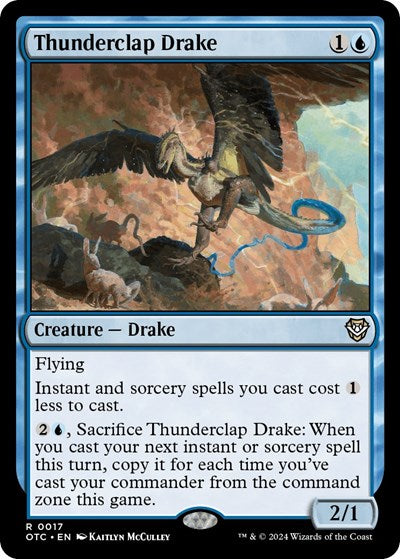 Thunderclap Drake (OTC) #17 Rare (Lightly Played) Commander: Outlaws of Thunder Junction Magic: The Gathering: 2024