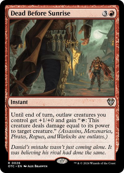 Dead Before Sunrise (OTC) #26 Rare (Lightly Played) Commander: Outlaws of Thunder Junction Magic: The Gathering: 2024