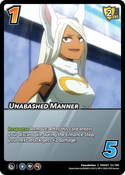 Unabashed Manner (MHA7) #54/180 Common (Near Mint) UniVersus: My Hero Academia: Girl Power UniVersus: 2024