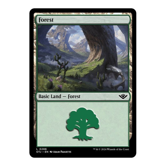 Forest 0286 (OTJ) #286 Land (Foil Lightly Played) Outlaws of Thunder Junction Magic: The Gathering: 2024