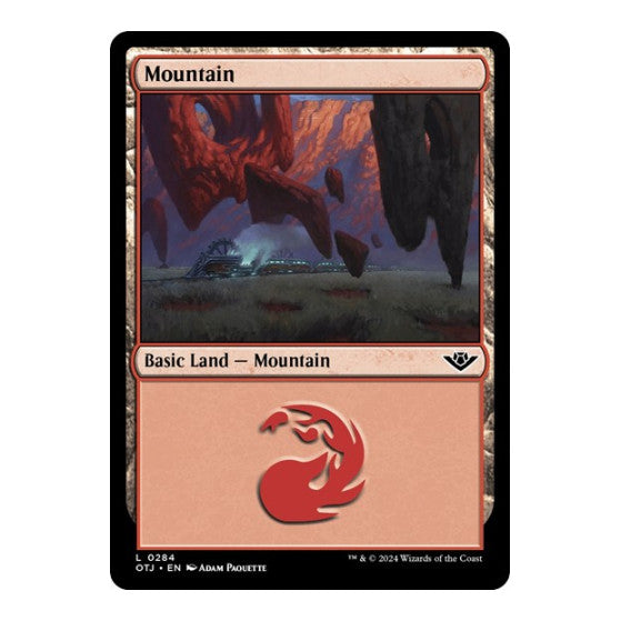 Mountain 0284 (OTJ) #284 Land (Foil Lightly Played) Outlaws of Thunder Junction Magic: The Gathering: 2024