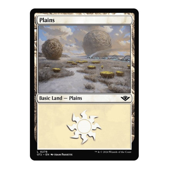 Plains 0278 (OTJ) #278 Land (Foil Lightly Played) Outlaws of Thunder Junction Magic: The Gathering: 2024