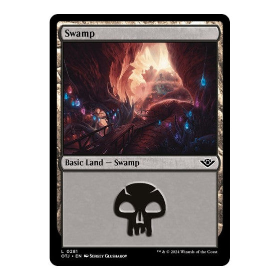 Swamp 0281 (OTJ) #281 Land (Foil Lightly Played) Outlaws of Thunder Junction Magic: The Gathering: 2024